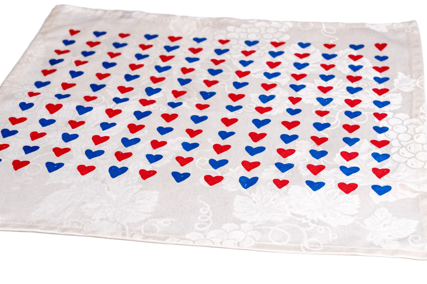 Coffret de 4 serviettes de table - La Serviette de Table - Linge de table - "Jolis cœurs"