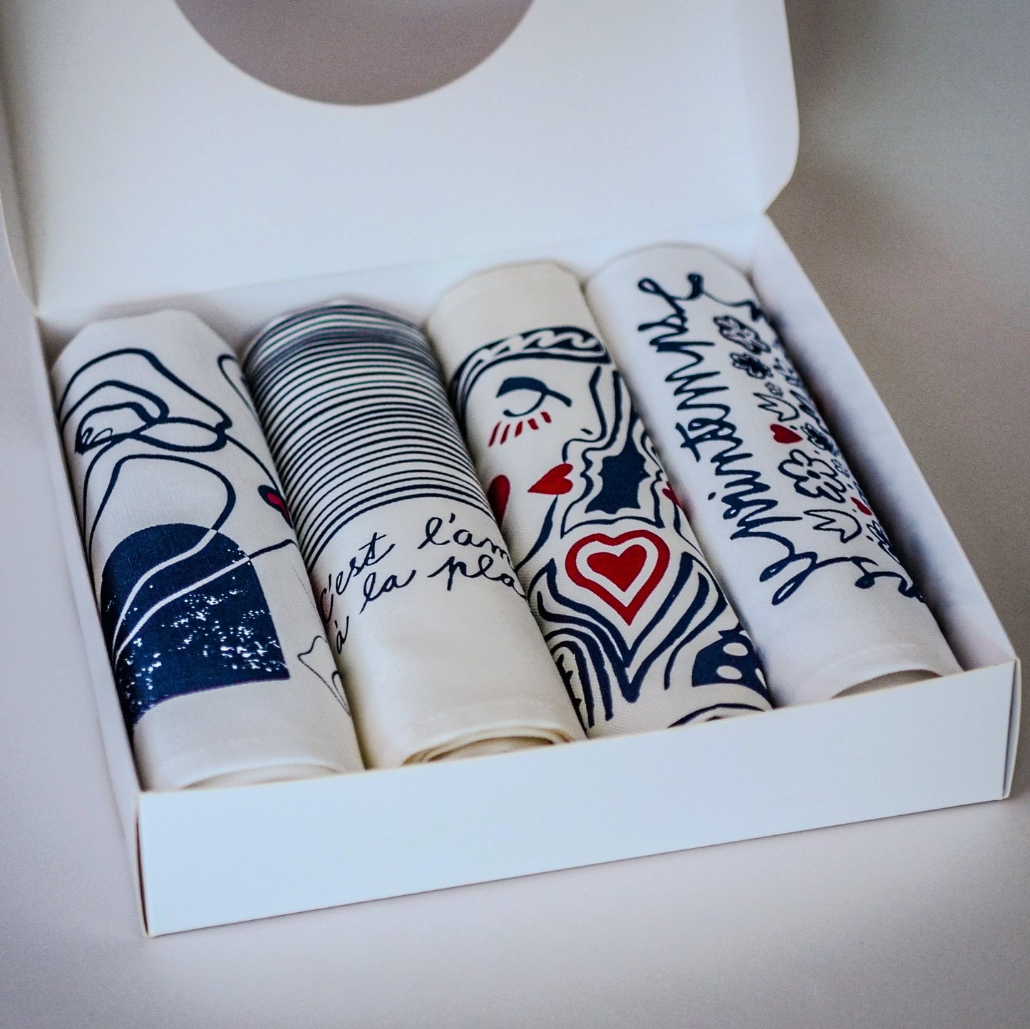 Set of 4 napkins - La Serviette de Table - Table linen - "La Collab' avec Jana"