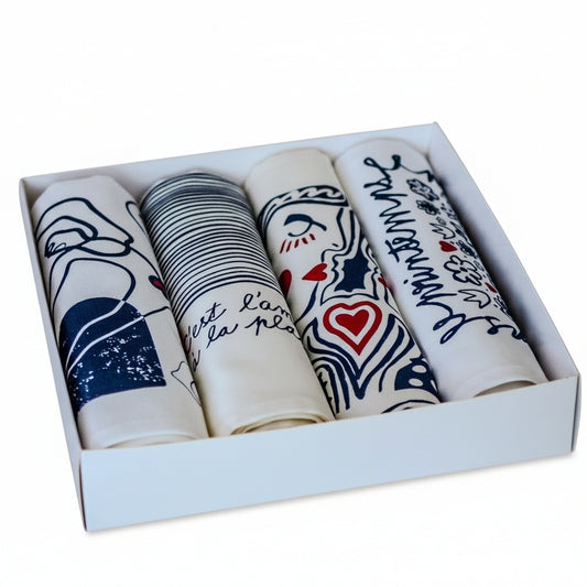 Coffret 4 serviettes de table - La Serviette de Table - Linge de table - "La Collab' avec Jana"