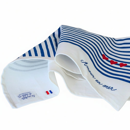 Le coffret de 2 serviettes de table - La Serviette de Table - Linge de table - "Amour en mer"