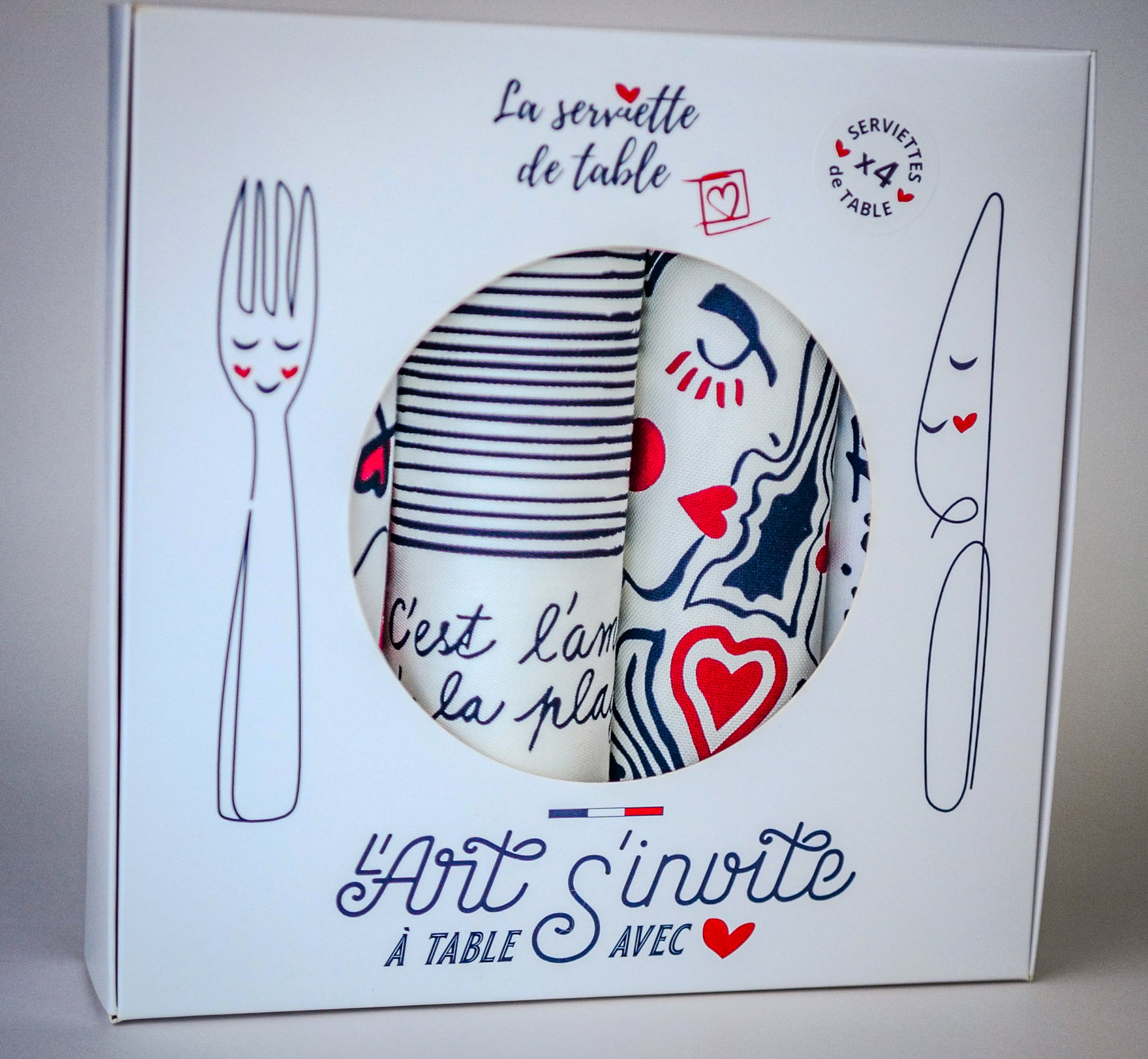 Set of 4 napkins - La Serviette de Table - Table linen - "La Collab' avec Jana"
