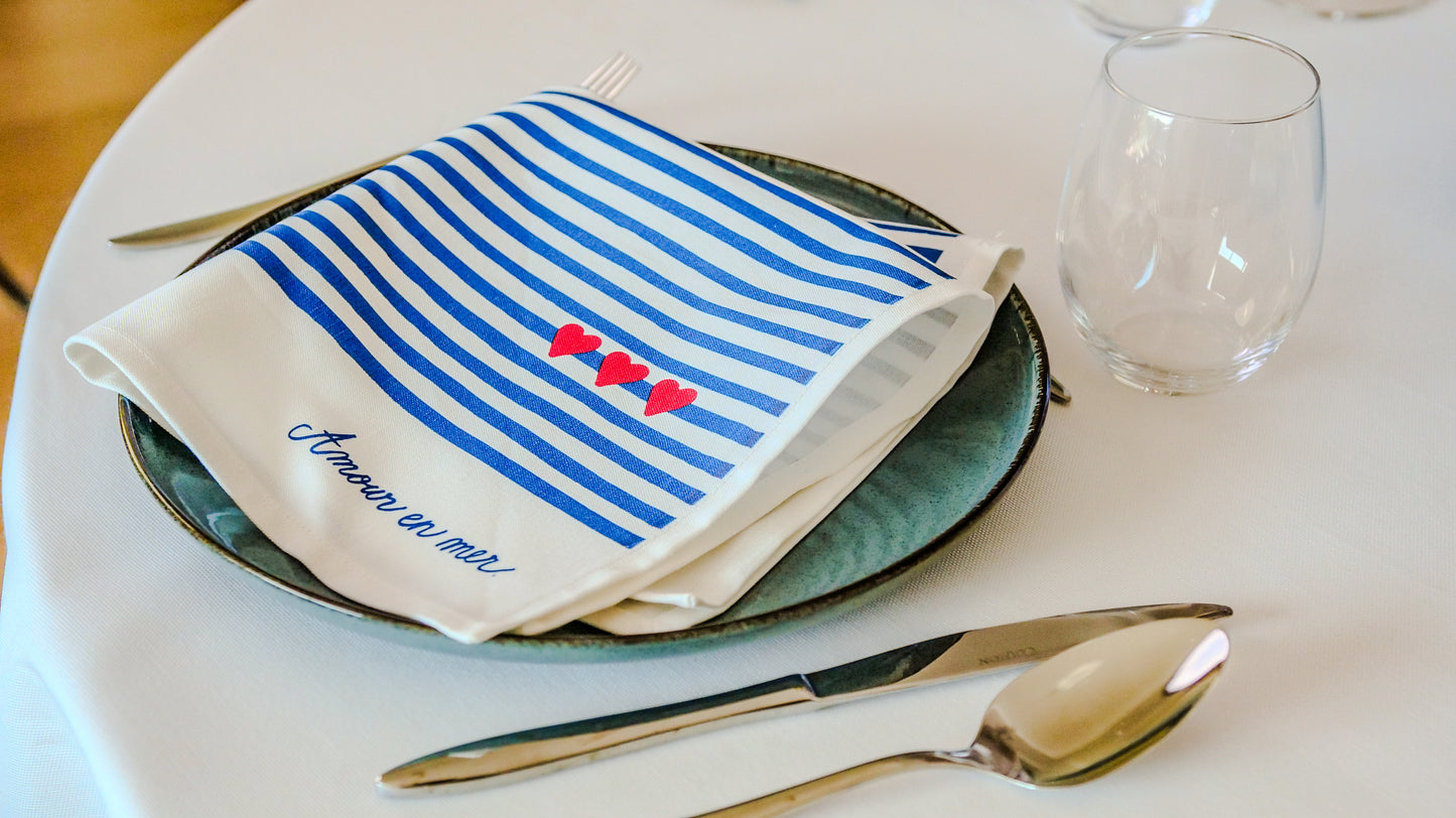 Le coffret de 2 serviettes "Amour en mer"
