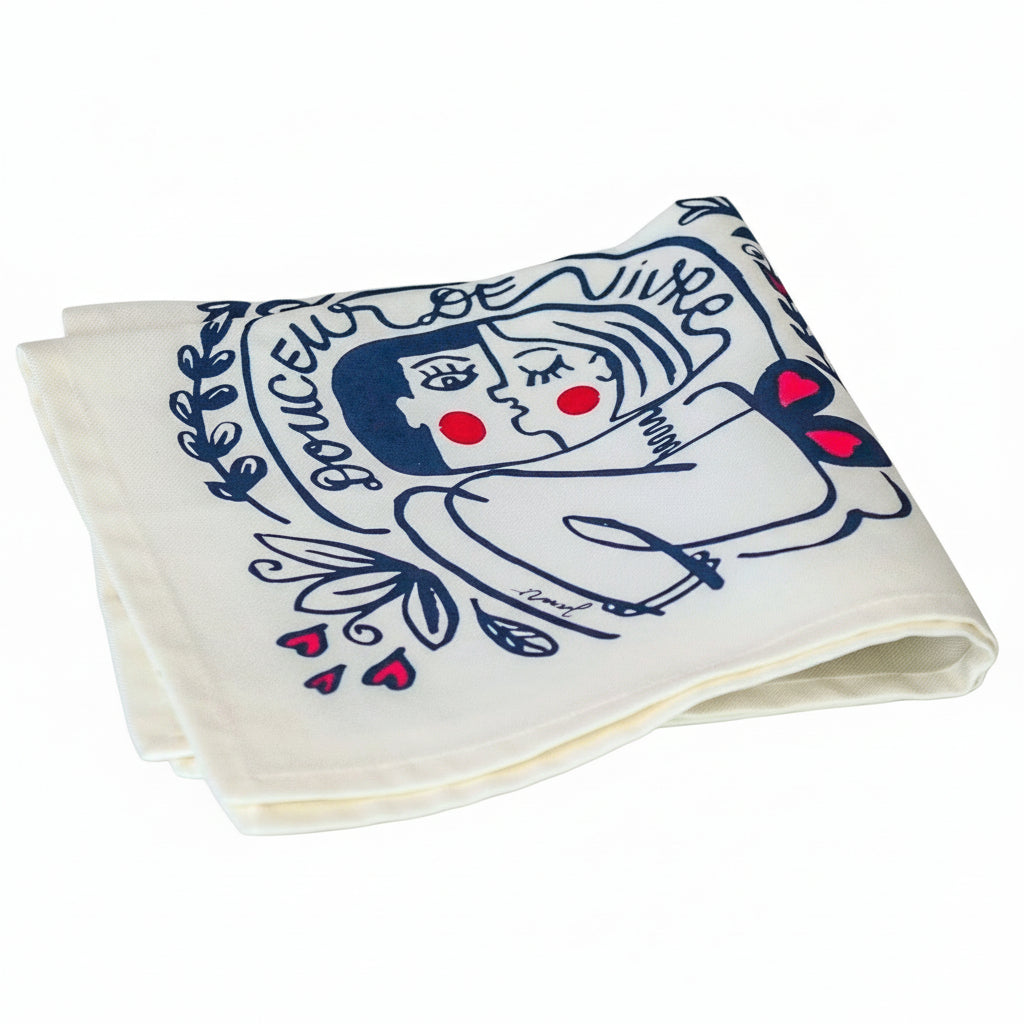 Le coffret de 2 serviettes de table - La Serviette de Table - Linge de table - "Ames-soeurs" et "Eternels Amoureux"