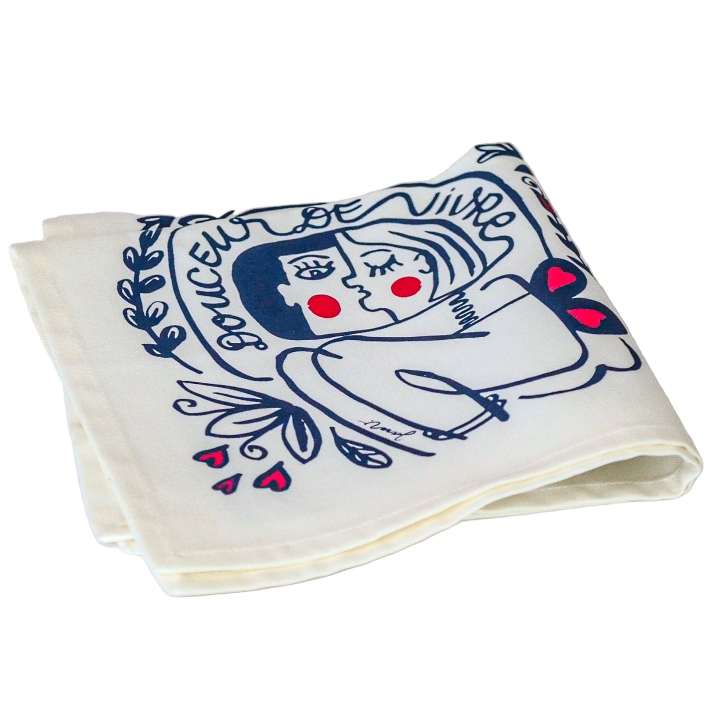 Coffret de 4 serviettes de table - La Serviette de Table - Linge de table - "Les éternels amoureux"