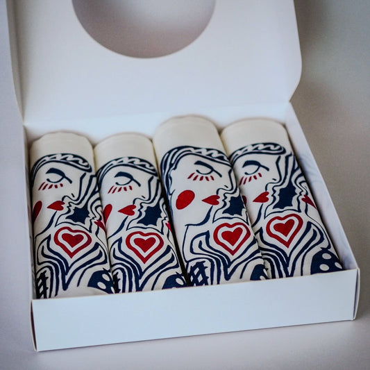Coffret de 4 serviettes de table  - La Serviette de Table - Linge de table - "Les éternels amoureux"