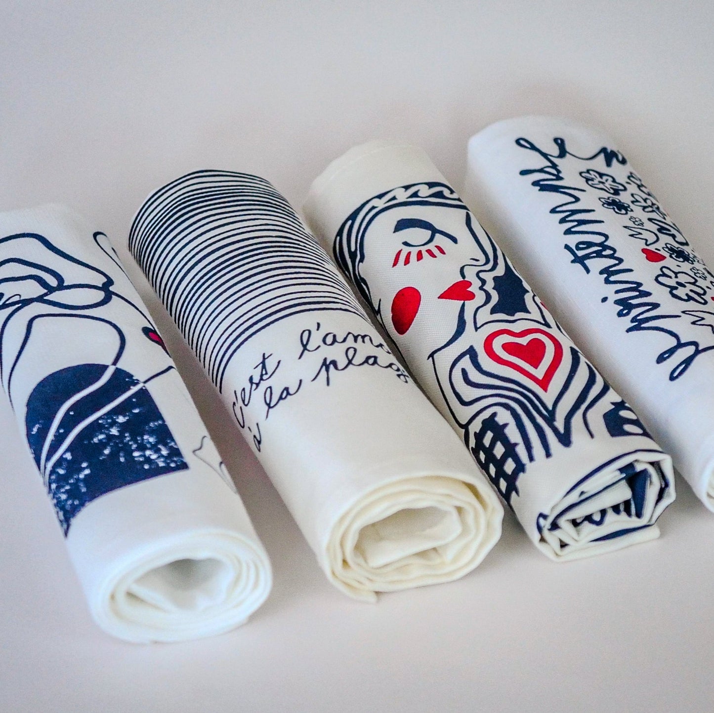 Set of 4 napkins - La Serviette de Table - Table linen - "La Collab' avec Jana"