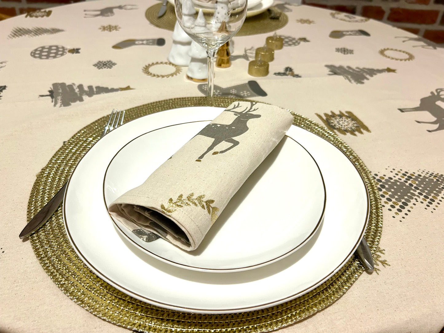 Nappe de Noël "Sapin" - rectangulaire 150 x 250 cm