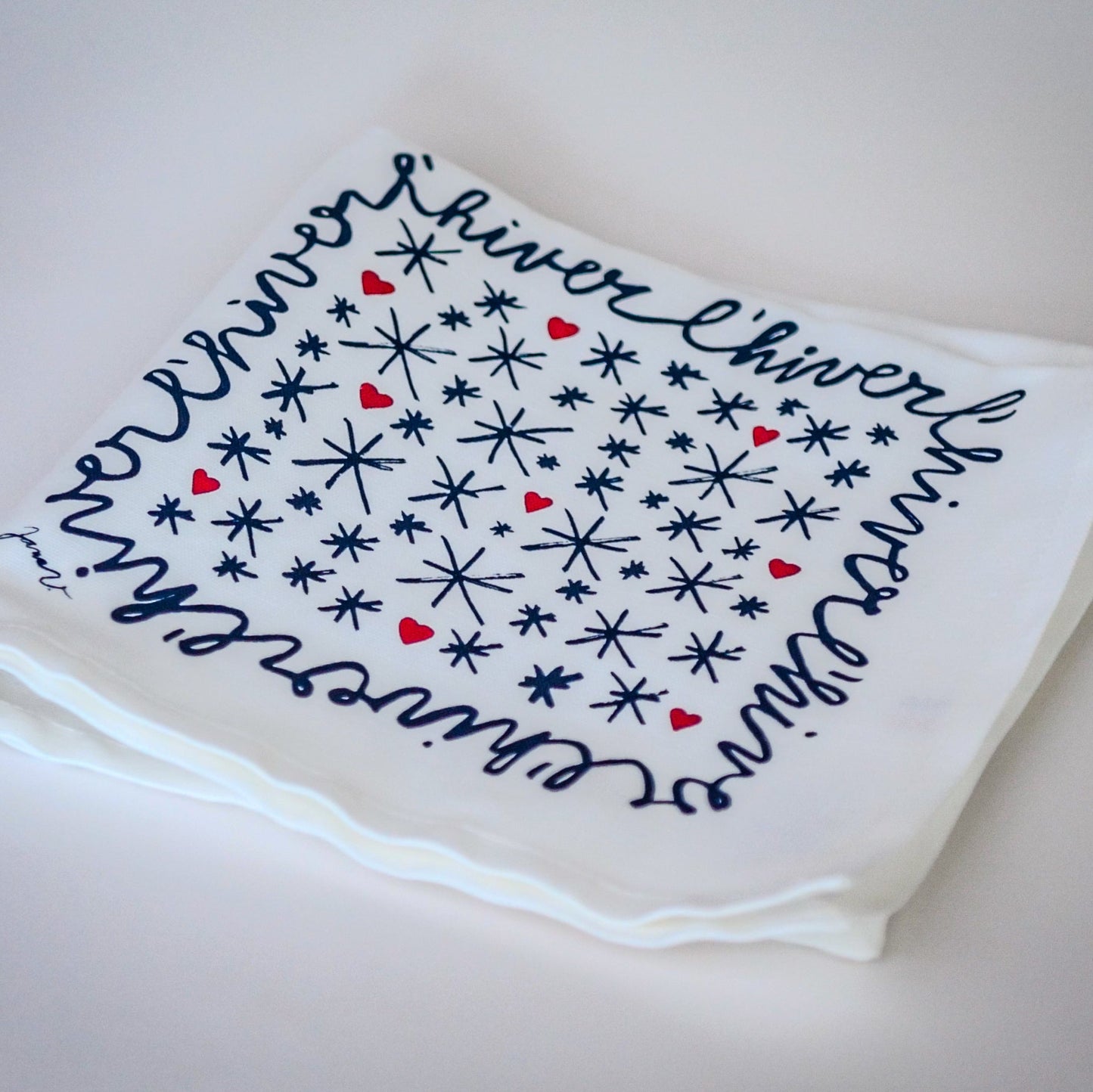 Set of 2 napkins - La Serviette de Table - Table linen - "The 4 seasons"