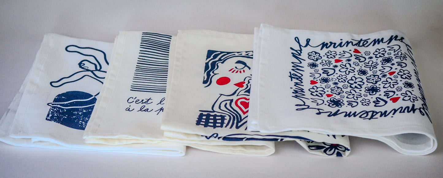 Set of 4 napkins - La Serviette de Table - Table linen - "La Collab' avec Jana"