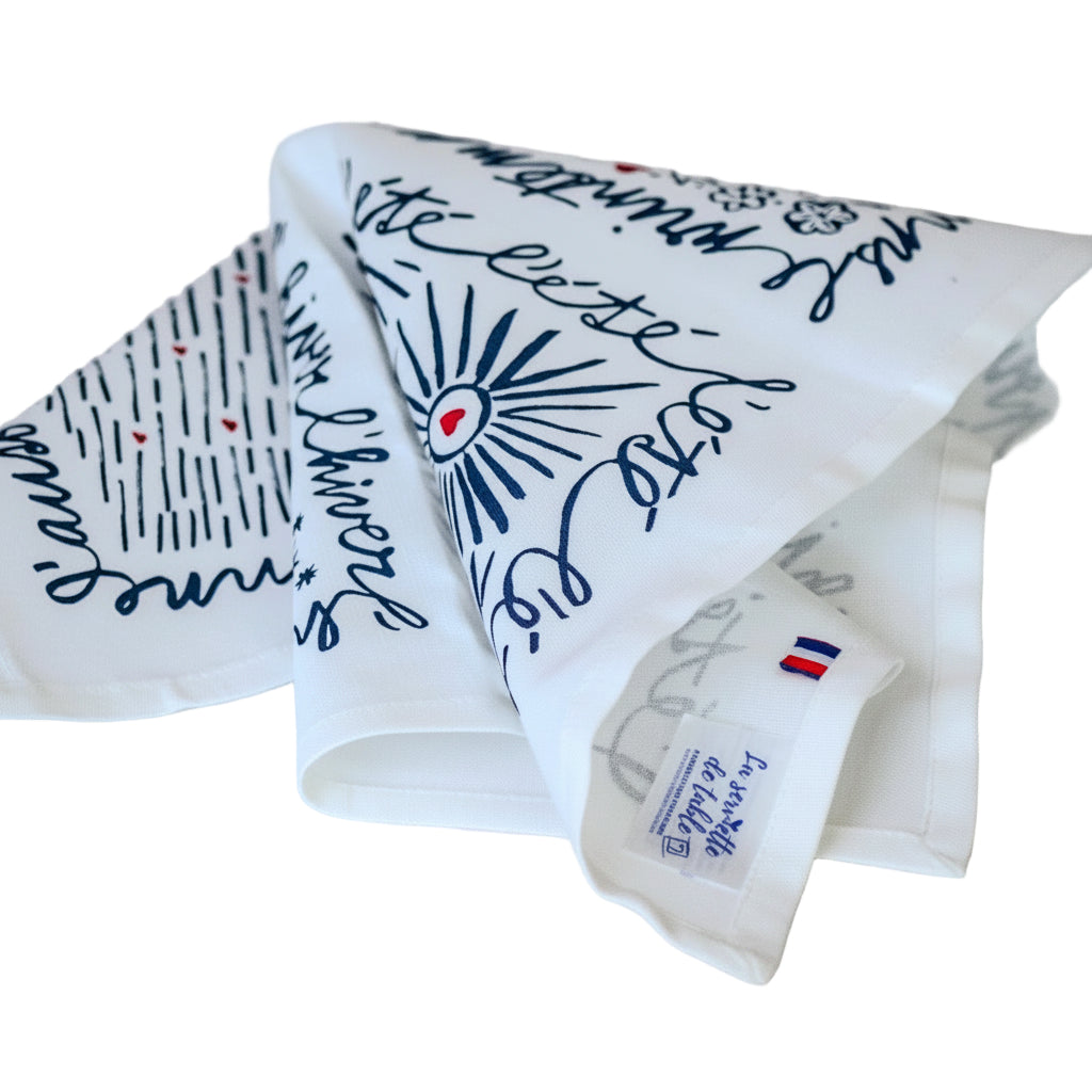 La serviette de table - Linge de table - "Les 4 saisons" de Jana