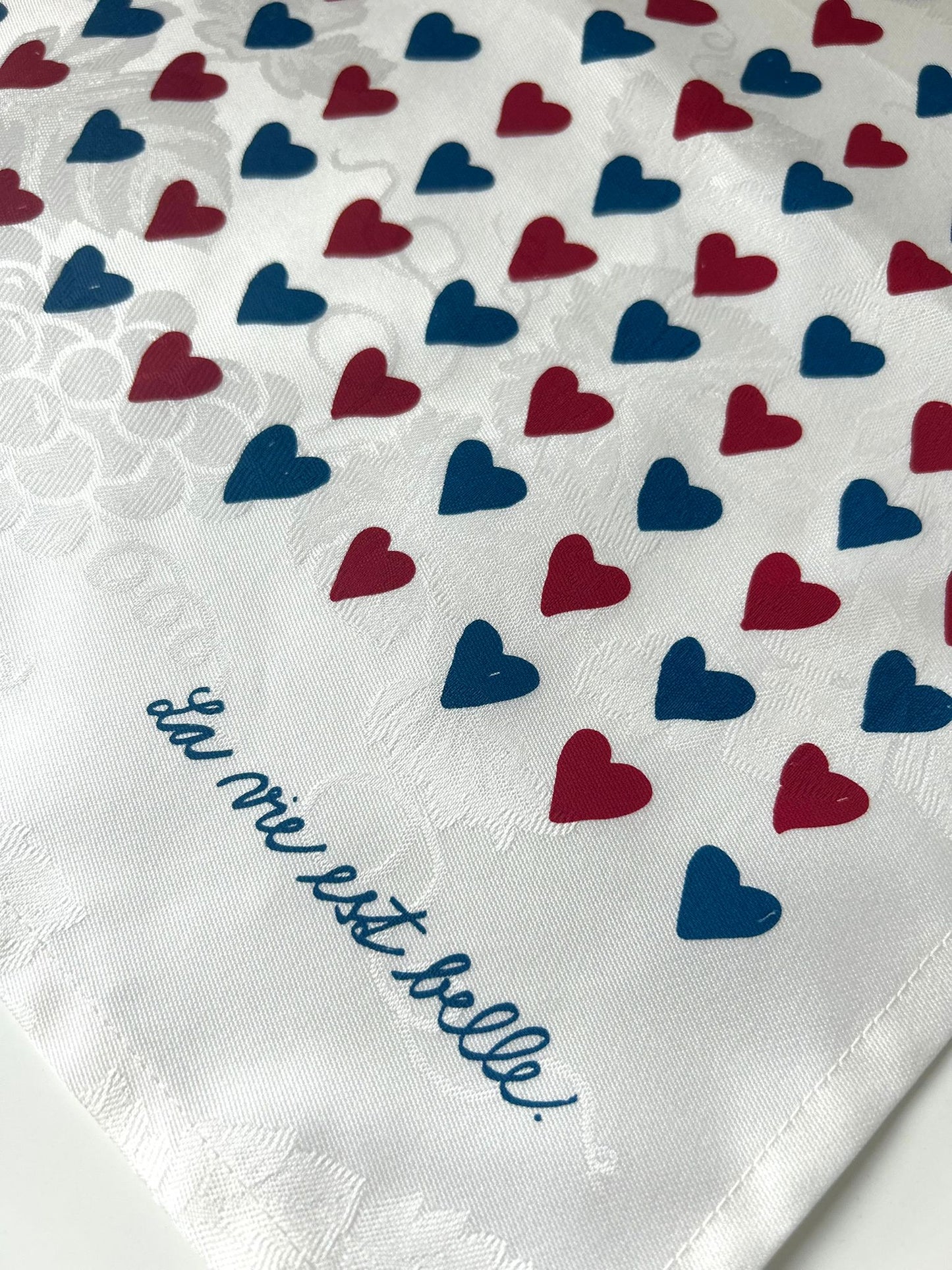 Coffret de 4 serviettes de table - La Serviette de Table - Linge de table - "La vie est belle"