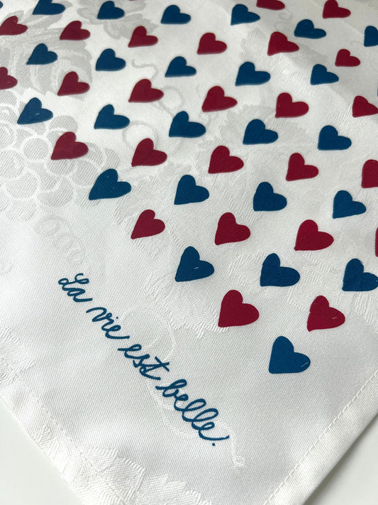 Coffret de 2 serviettes de table - La Serviette de Table - Linge de table - "La vie est belle"