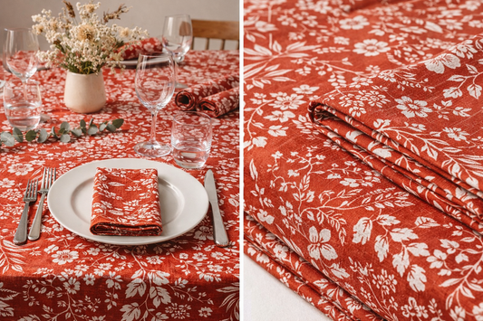 La serviette de table - Linge de table - "Terracotta"