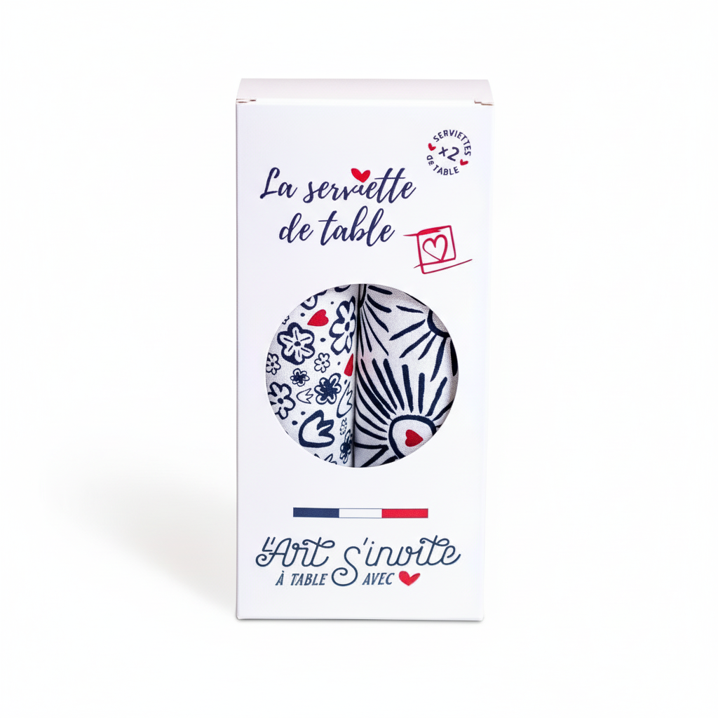 Coffret de 2 serviettes de table - La Serviette de Table - Linge de table - « Les 4 saisons »