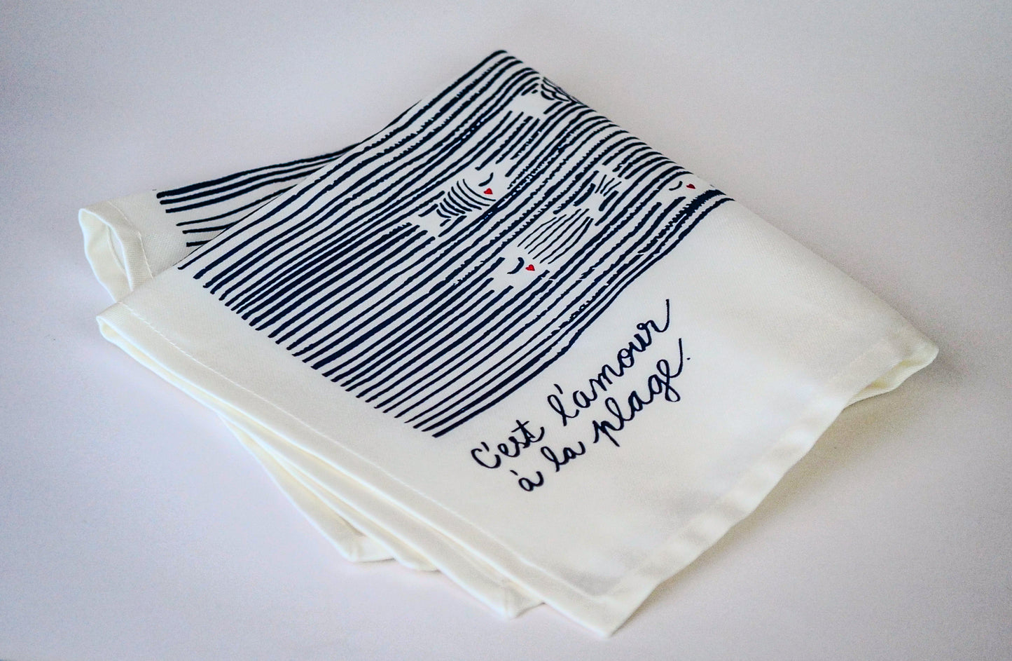 The 4 "Love at the Beach" napkins