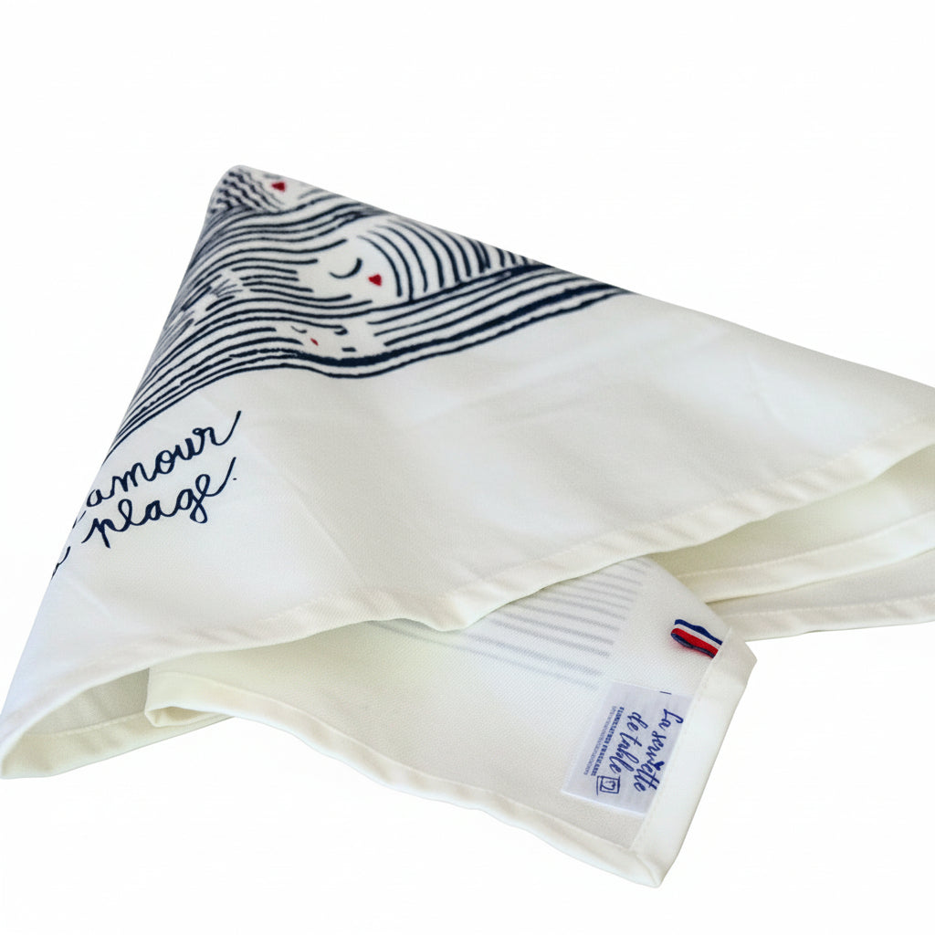 Coffret de 4 serviettes de table - La Serviette de Table - Linge de table - "Amour à la plage"