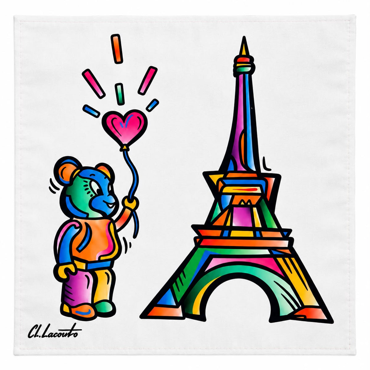 La serviettes de table "Tour Eiffel" en collab avec Christopher Lecoutre