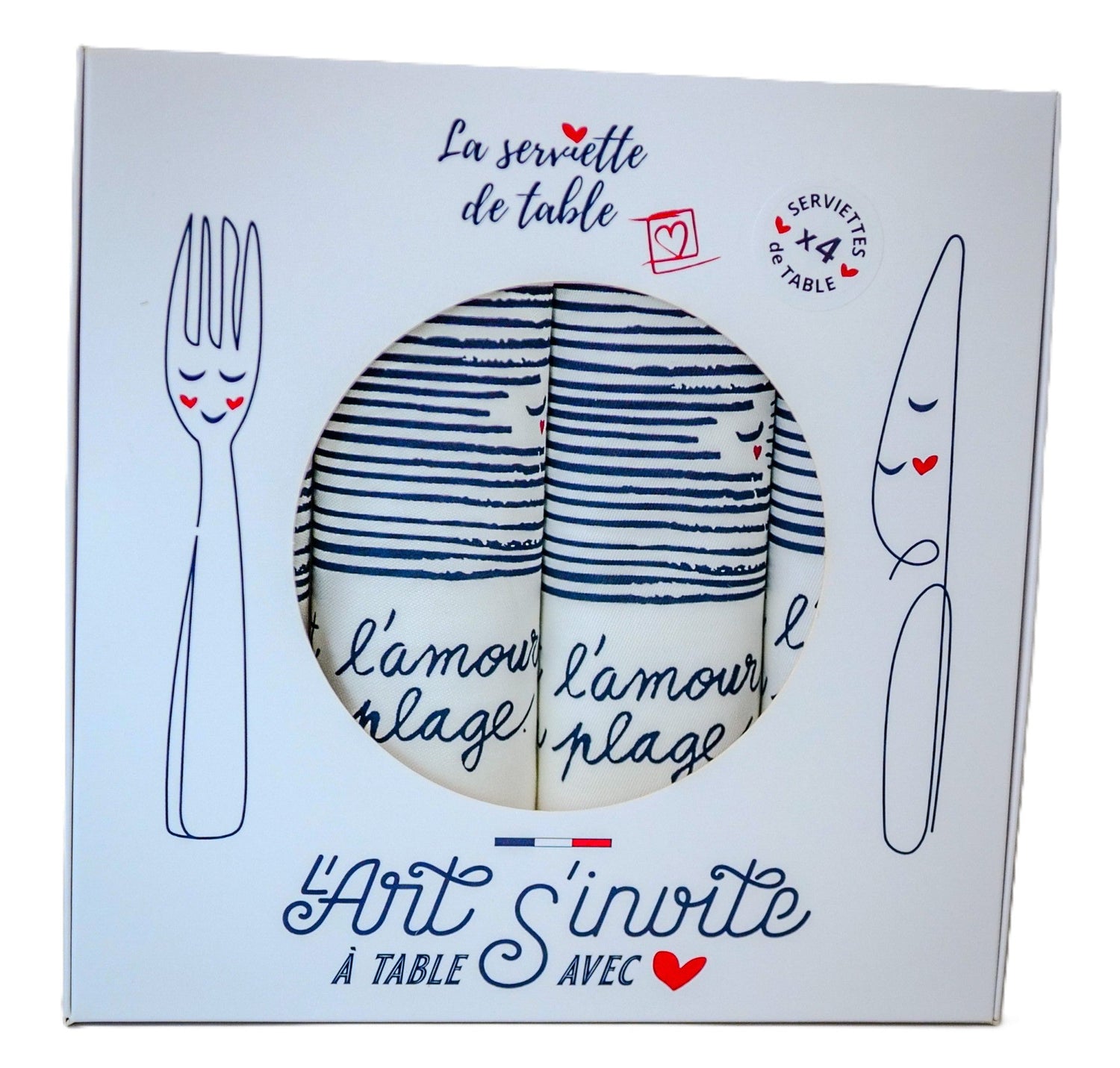 Coffrets de 4 serviettes - Les Collab'