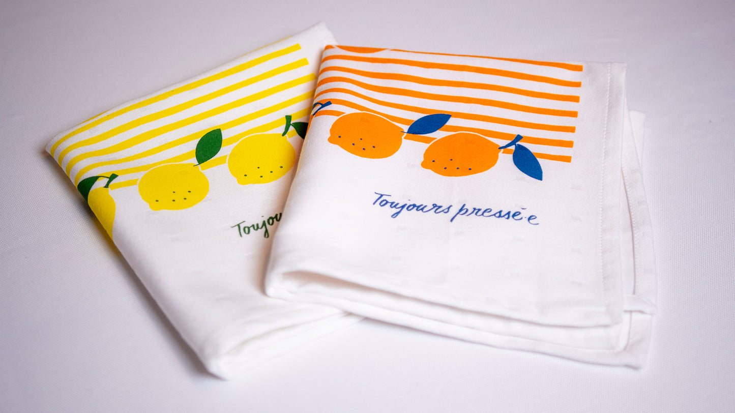 Le coffret de 4 serviettes « Citron pressé.e »
