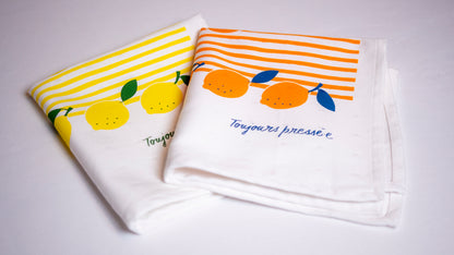 Le coffret de 4 serviettes « Citron pressé.e »