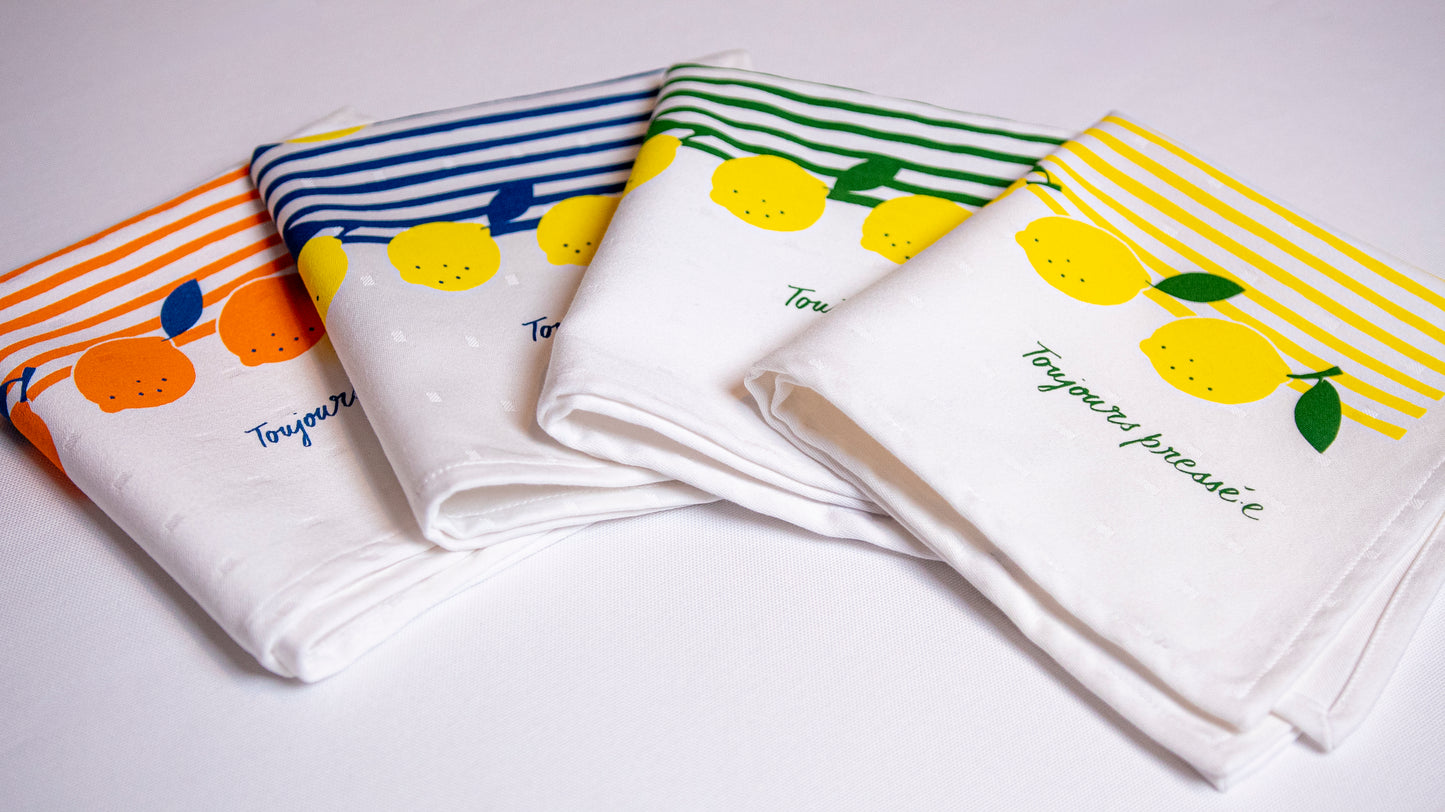 Le coffret de 4 serviettes « Citron pressé.e »