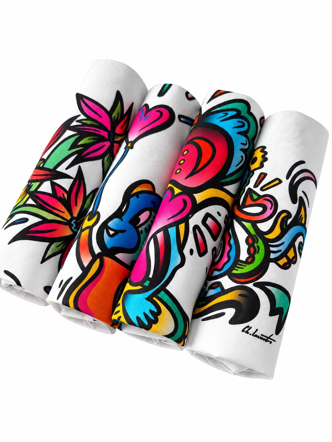 Coffret 4 serviettes de table en collab avec Christopher Lecoutre - 4 oeuvres
