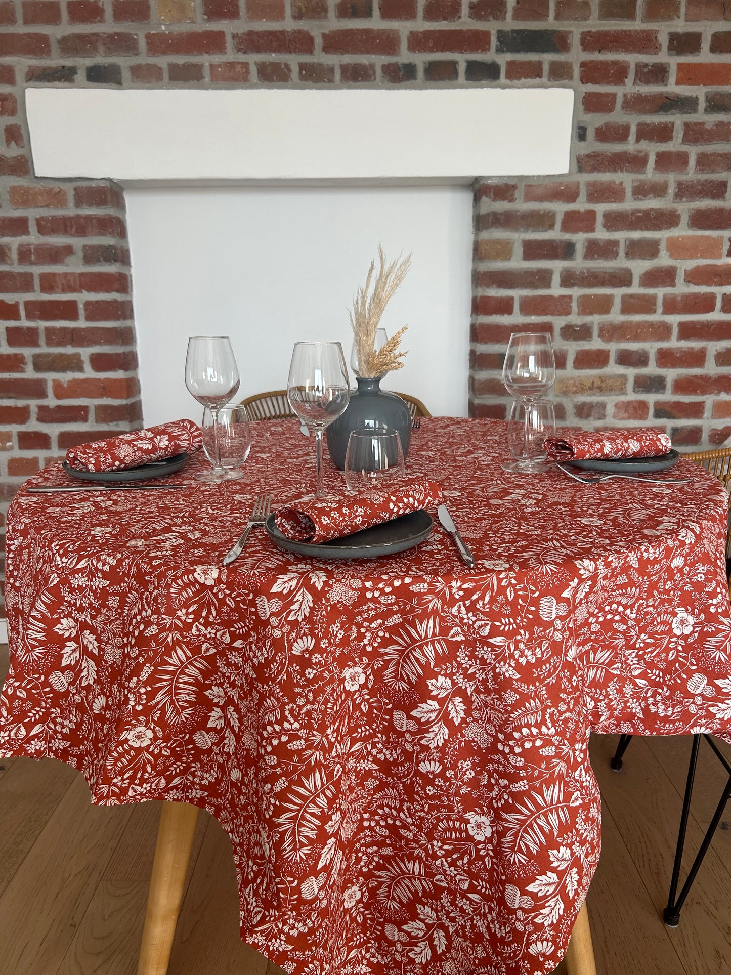 La nappe en tissu "Terra Cotta" carrée 150 x 150 cm