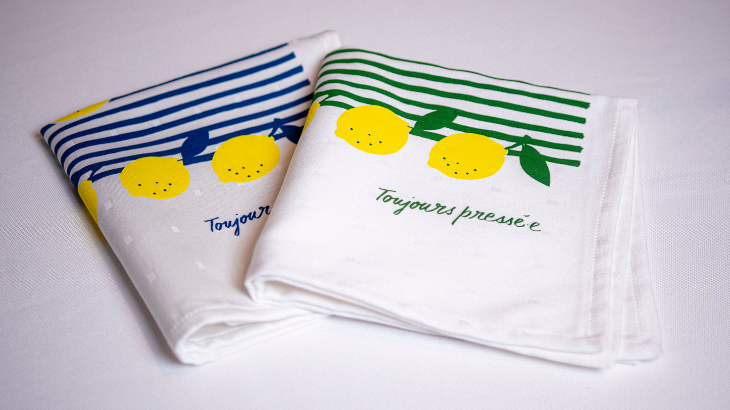 Le coffret de 4 serviettes « Citron pressé.e »