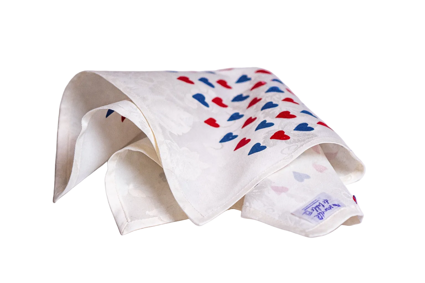 Coffret de 4 serviettes de table - La Serviette de Table - Linge de table - "Jolis cœurs"