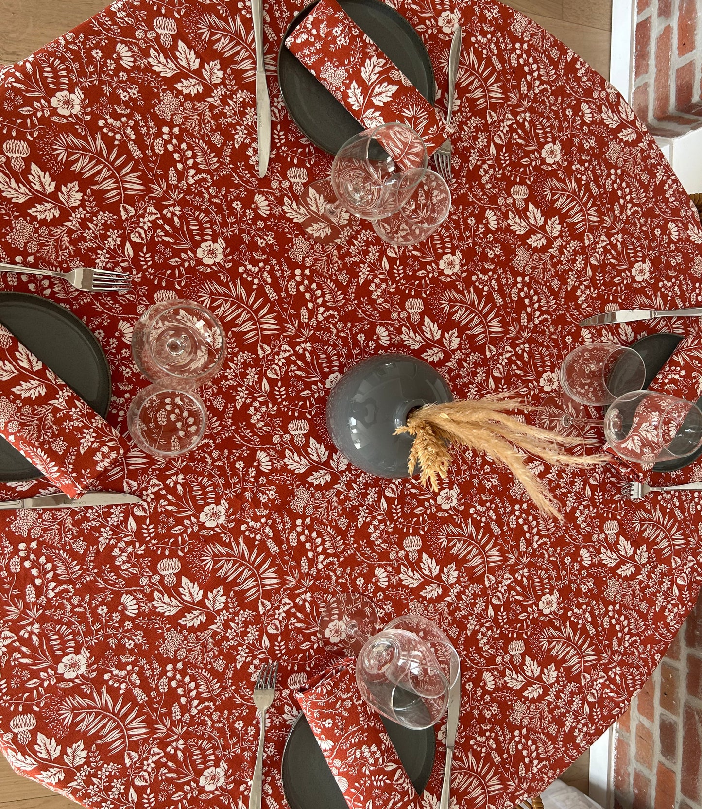 La nappe en tissu "Terra Cotta" carrée 150 x 150 cm