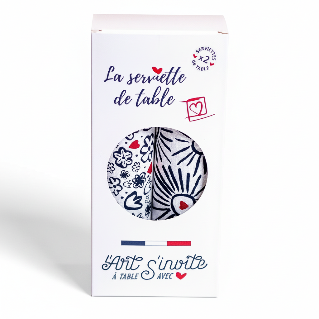 Coffret de 2 serviettes de table - La Serviette de Table - Linge de table - « Les 4 saisons »