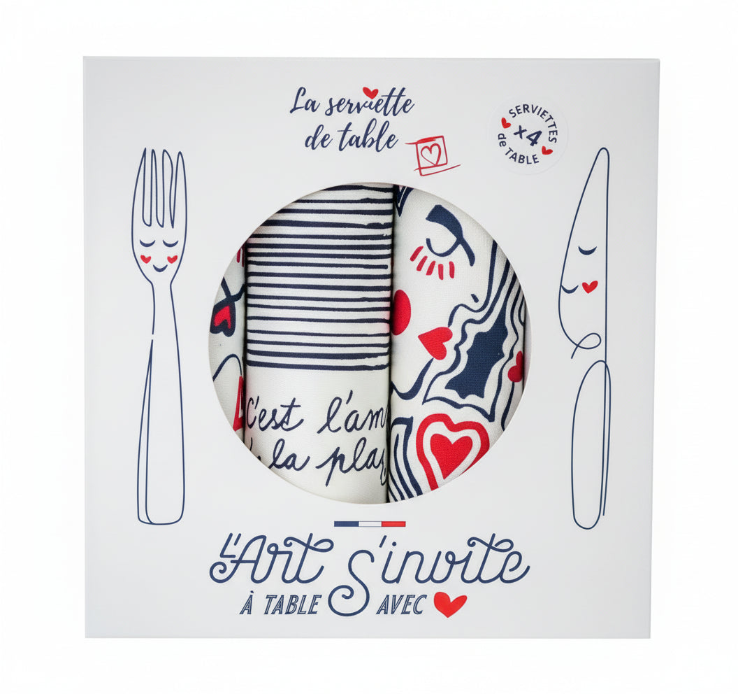 Set of 4 napkins - La Serviette de Table - Table linen - "La Collab' avec Jana"