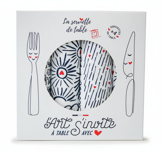 Coffret de 4 serviettes de table " Les 4 saisons" de Jana