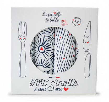 Coffret de 4 serviettes de table " Les 4 saisons" de Jana - La Serviette de Table