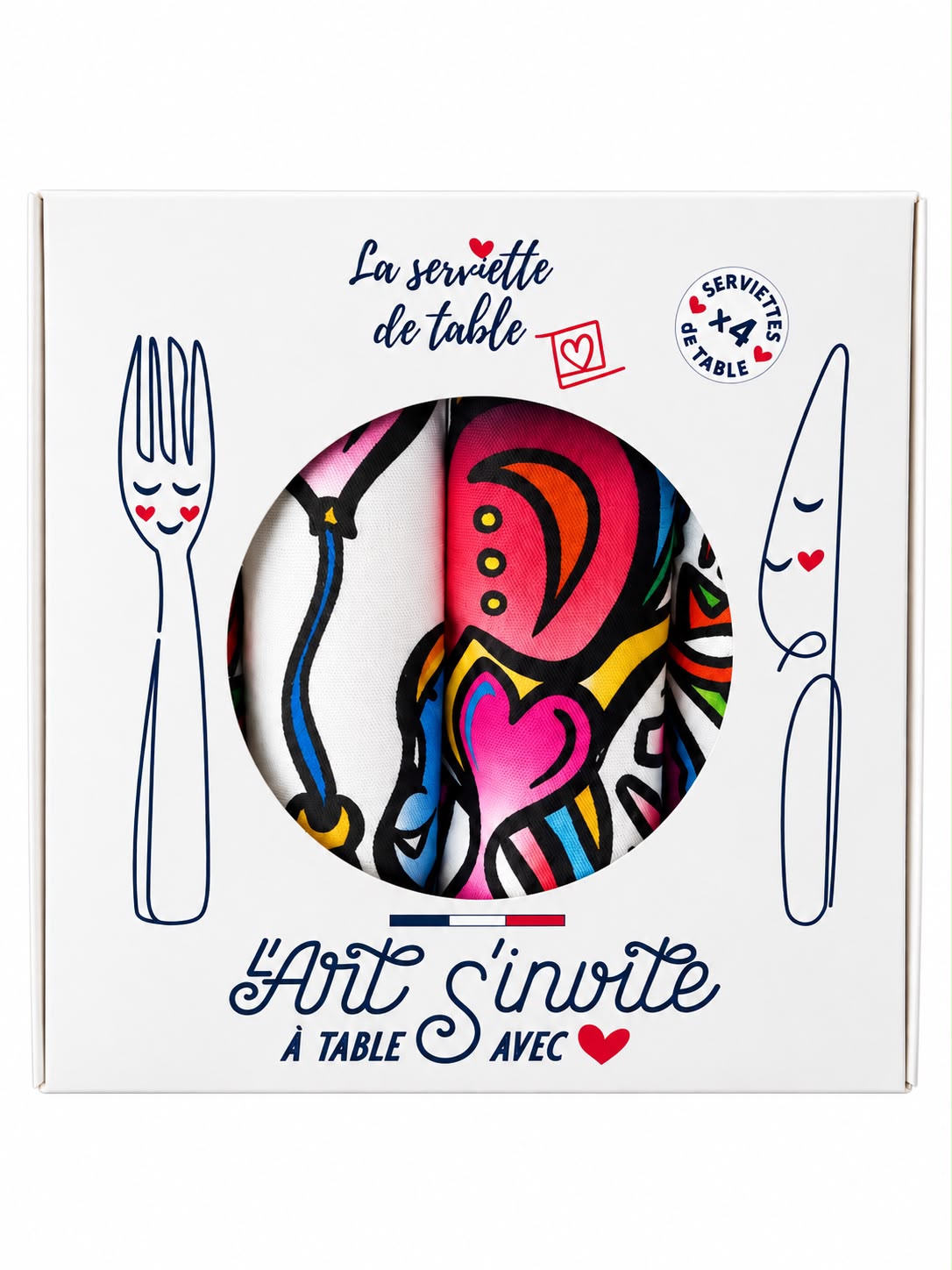 Coffret 4 serviettes de table en collab avec Christopher Lecoutre - 4 oeuvres