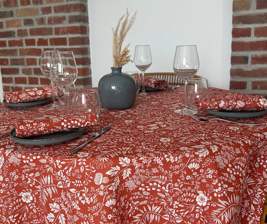 La nappe en tissu "Terra Cotta" carrée 150 x 150 cm