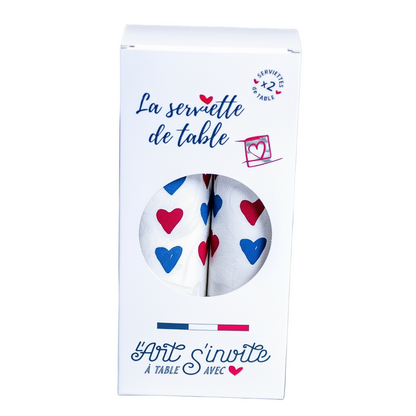 Coffret de 2 serviettes de table - La Serviette de Table - Linge de table - "La vie est belle"