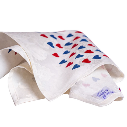 Serviette de table "La vie est belle" à cœurs - La Serviette de Table