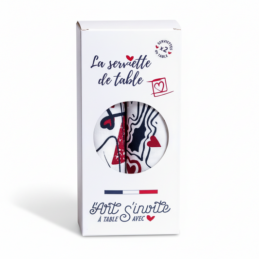 Le coffret de 2 serviettes de table -  "Ames-soeurs" et "Eternels Amoureux"