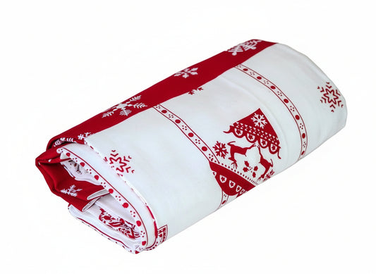 Nappe en tissu  "cœurs de Noël" rectangulaire 150 x 250 cm