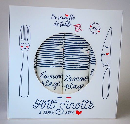 The 4 "Love at the Beach" napkins