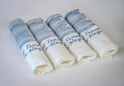 The 4 "Love at the Beach" napkins