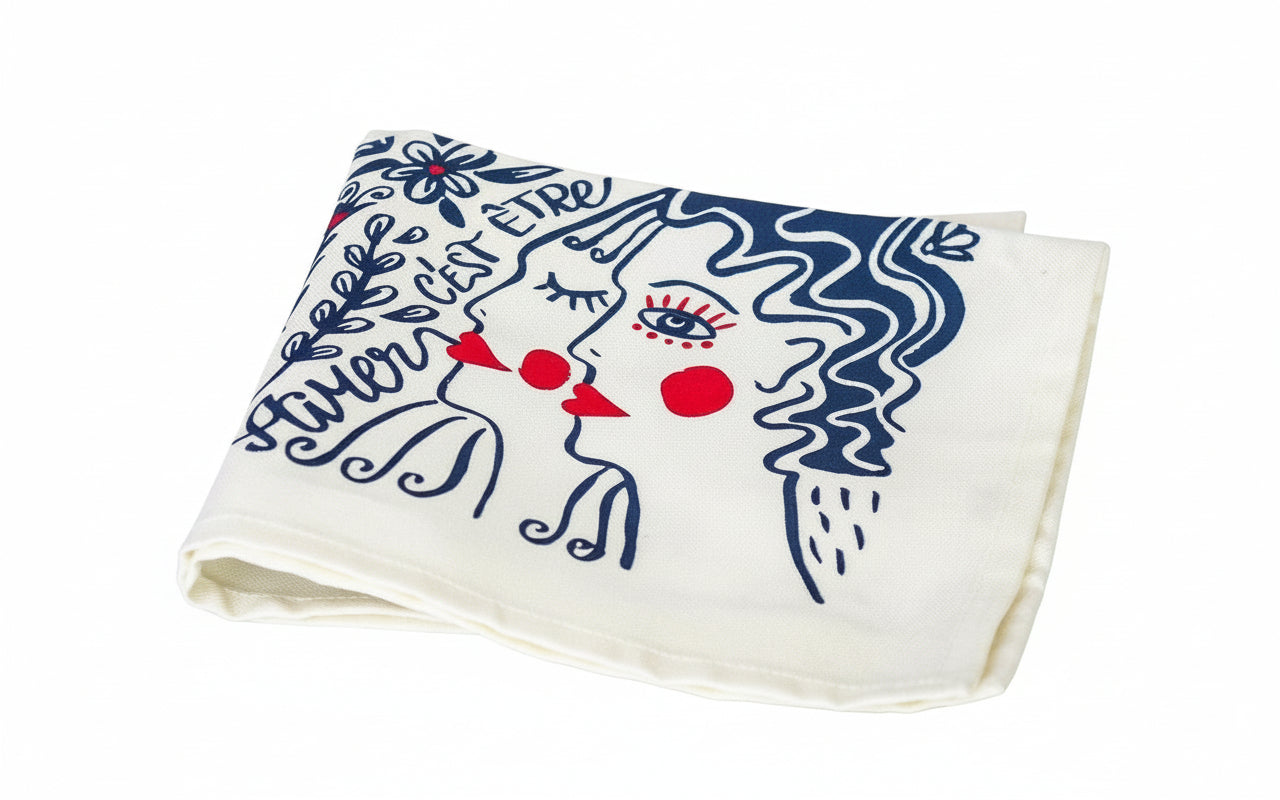 Coffret de 2 serviettes - La Serviette de Table - Linge de table - "Eternels Amoureux"