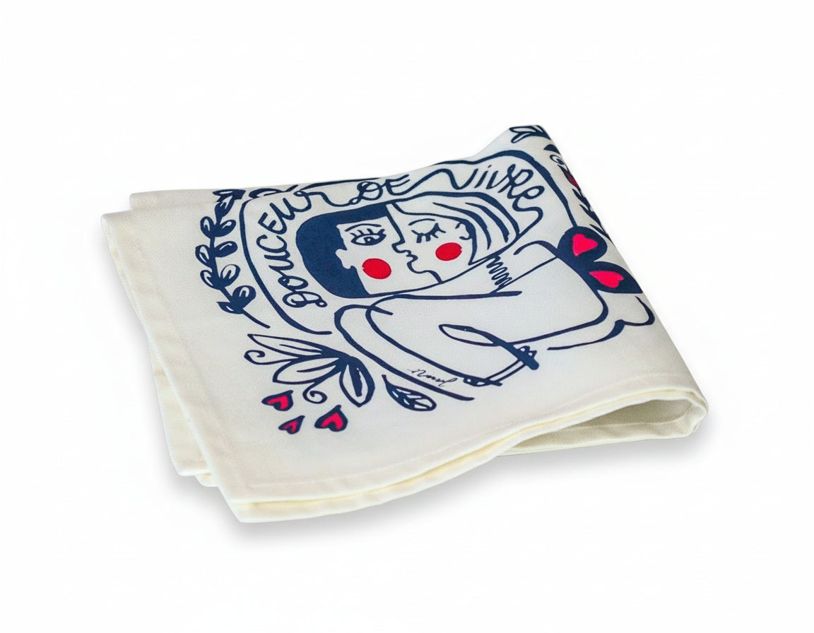 Coffret de 2 serviettes - La Serviette de Table - Linge de table - "Eternels Amoureux"
