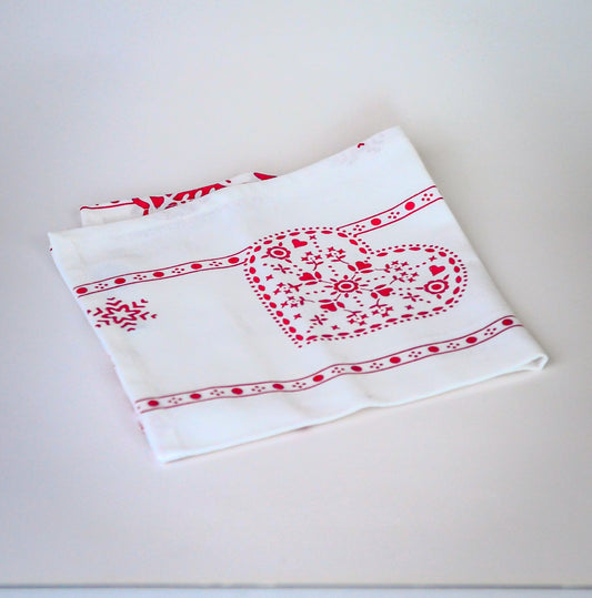 Lot de 4 serviette de table de Noël "Amour" - Linge de table