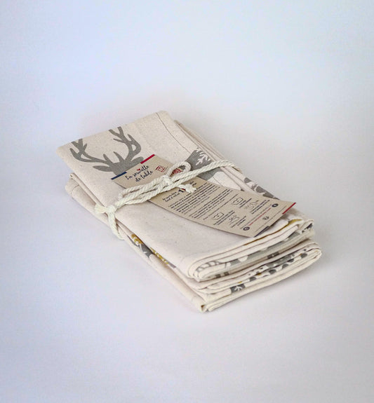 Lot de 4 serviettes de table de Noël "Sapin" - Linge de table