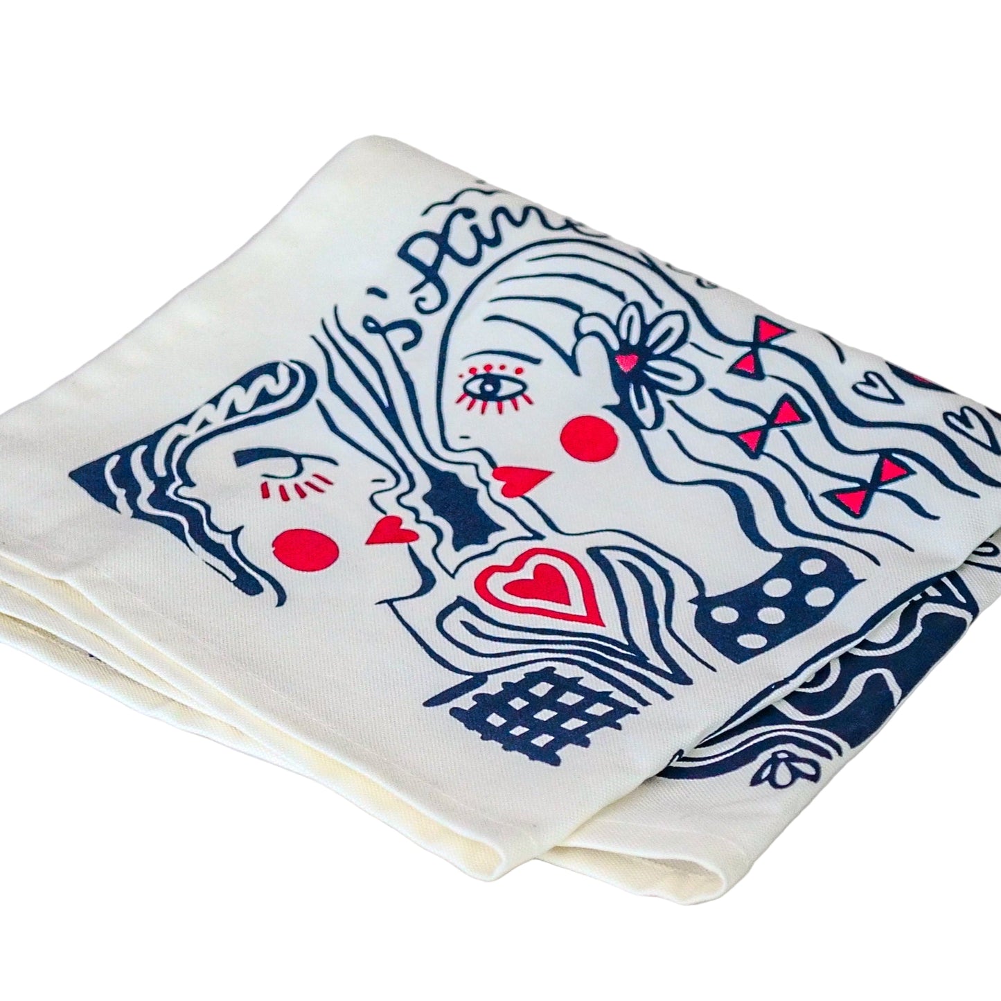 Coffret de 4 serviettes de table  - La Serviette de Table - Linge de table - "Les éternels amoureux"