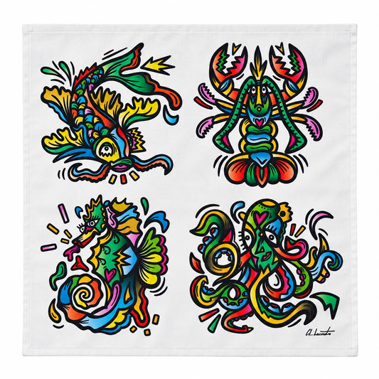 La serviettes de table "Crustacés" en collab avec Christopher Lecoutre