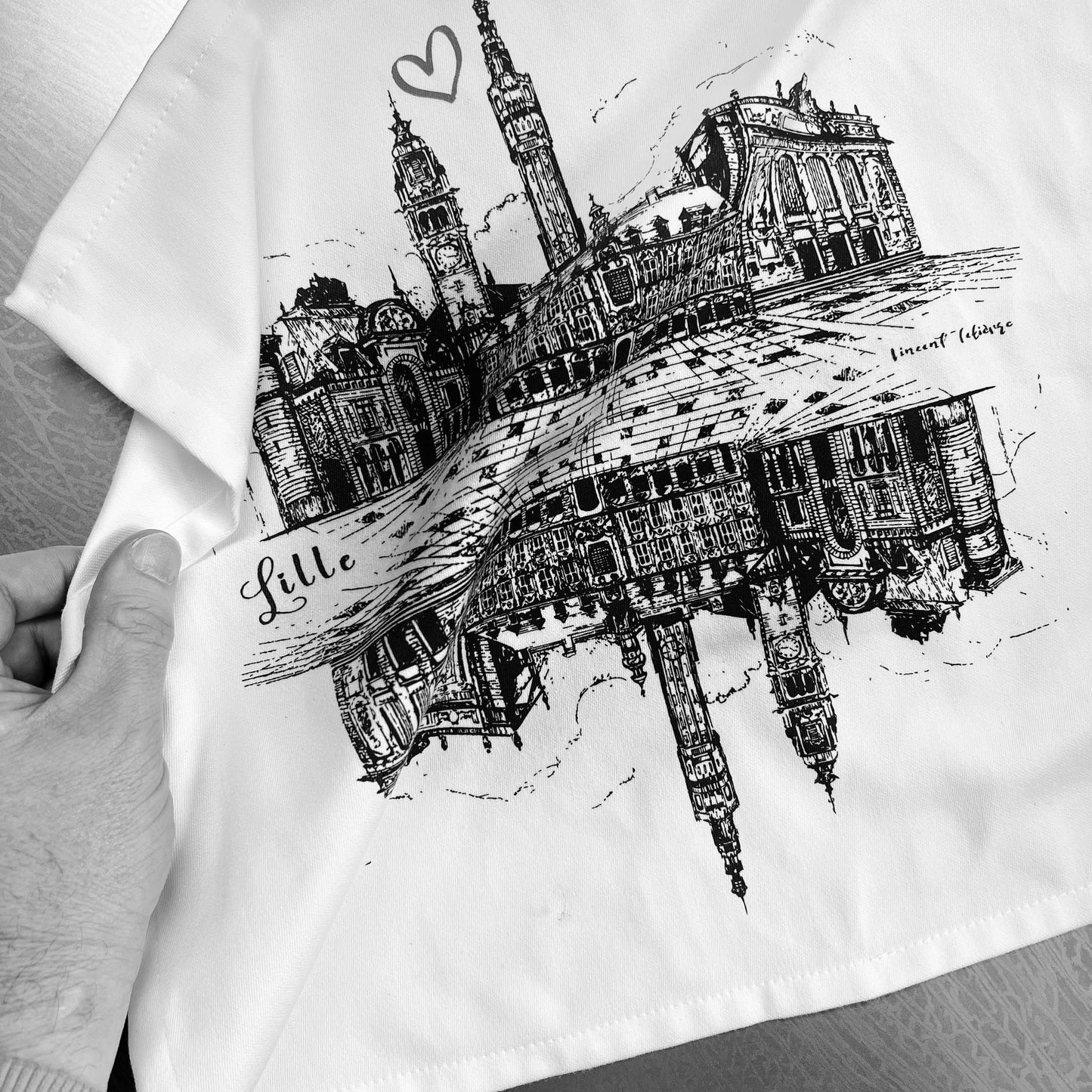 Coffret 2 serviettes - La Collab avec Vincent Lelievre "Miroir de Lille & Little House"  | La Serviette de Table